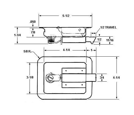 Universal Flush Paddle Handle Lock with Keyed Alike Cylinder, Stainless Steel Finish - Image 2