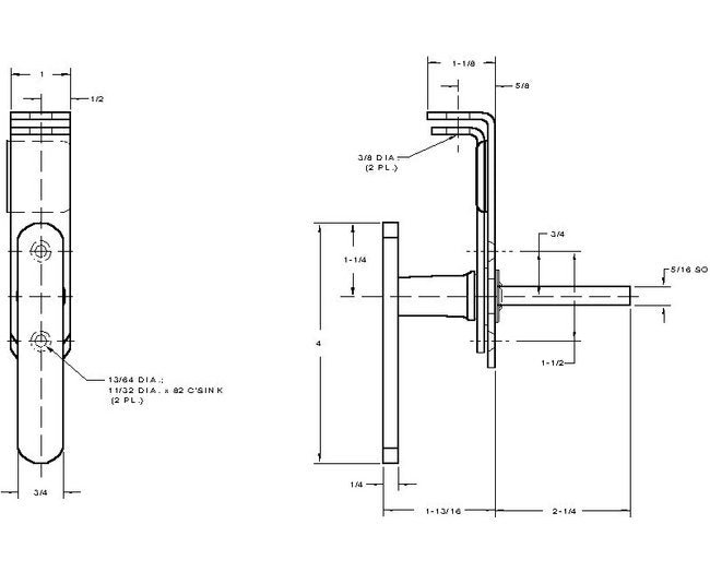 Zinc Padlock Lever Handle - Image 2