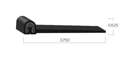 Uni-Grip 3.750" x 0.625" Truck Cap Rubber Flap Seal - Image 2