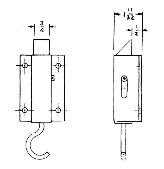 Truck Hardware Latch Bolt Offset - 1/2" Offset, Zinc Plated - Image 2