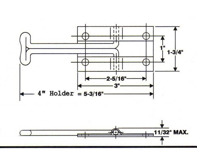 Hold Tite 4" Zinc Plated Male Door Holder Section - Image 2