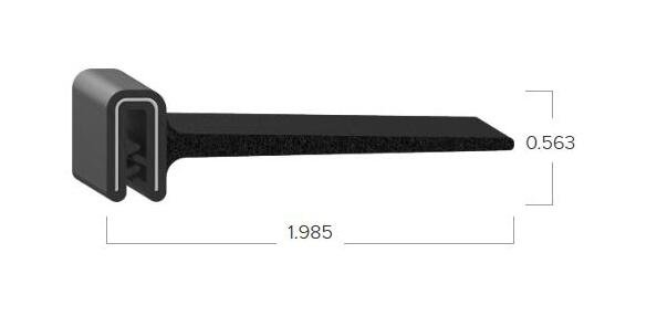 Uni-Grip 1.985"x0.563" Truck Cap Rubber Flap Seal - Image 2