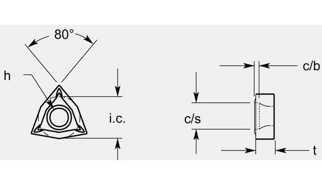 Trigon Negative F5 Chipbreaker with ISO Style Hole, 0.109 / 0.115 in Thickness - Image 1