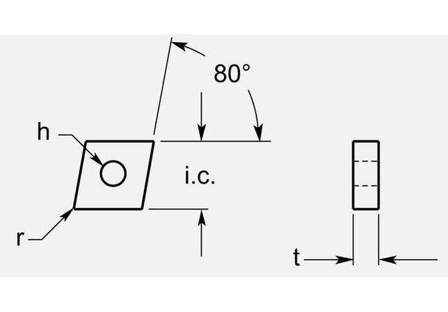 Industrial Grade Utility Diamond Negative Turning Blank with Hole, 3/64 in Radius - Image 1