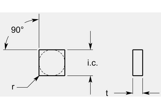 Square Negative Turning Blanks, 0.135 / 0.143 in Thickness - Image 1