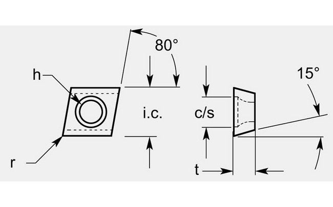 Diamond Positive Turning Blank with ISO Style Hole - Image 1
