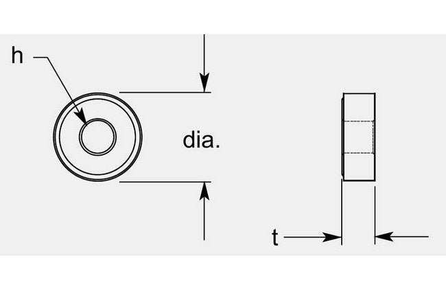 Round Negative F1 Chipbreaker Utility Tool with Hole, 0.191 / 0.197 in - Image 1