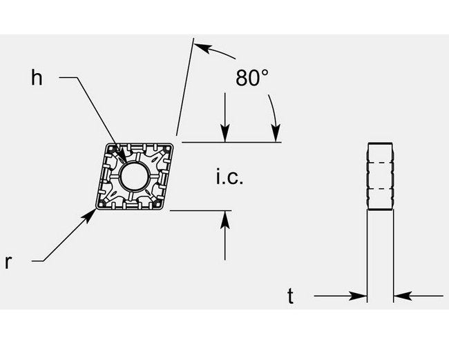 Diamond Negative FA Chipbreaker with Hole, 0.196/0.202 in - Image 1