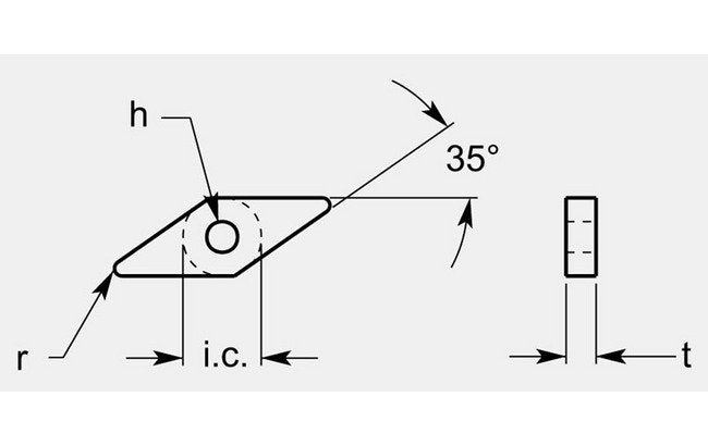 Precision Utility Diamond Negative with Hole, 0.265/0.270 in Thickness - Image 1