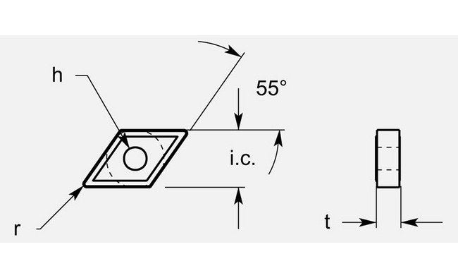 Diamond Negative F1 Chipbreaker with Hole, 0.254 / 0.260 in - Image 1