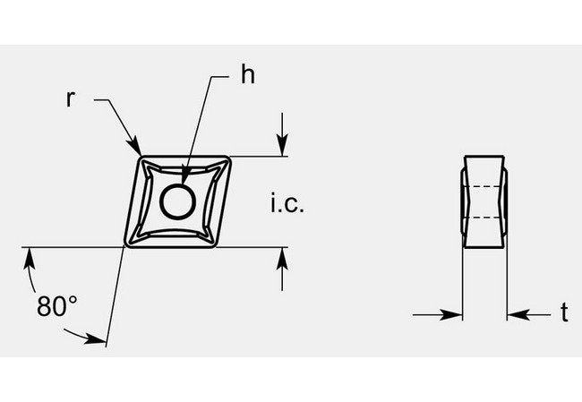 Diamond Negative F2 Chipbreaker with Hole, 0.259-0.265 in Thickness - Image 1