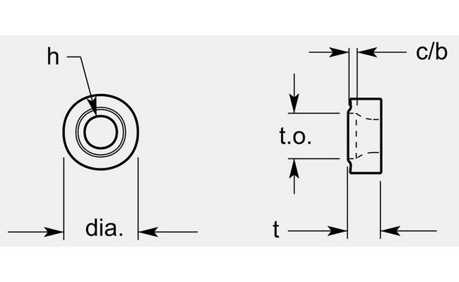 Round Negative F5 Chipbreaker - ISO Style Hole, 0.204/0.210 in - Image 1