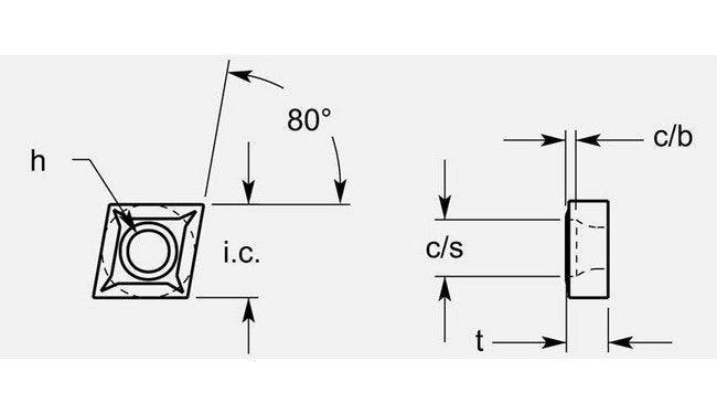 Diamond Negative F5 Chipbreaker with ISO Style Hole - Image 1
