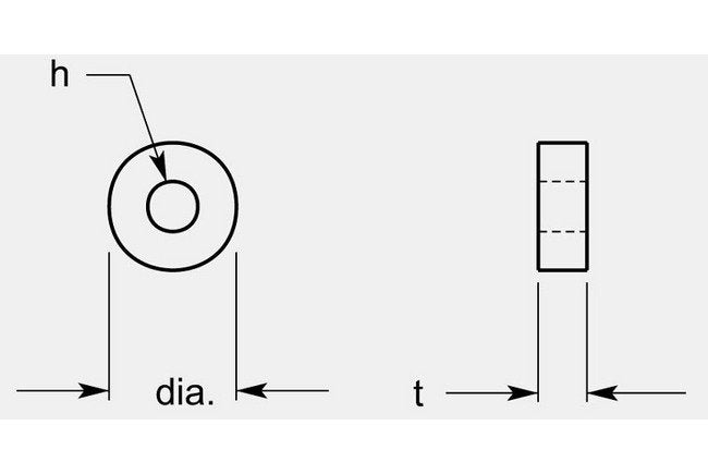 Precision Round Negative with Hole Turning Blank, 0.385 / 0.393 in - Image 1