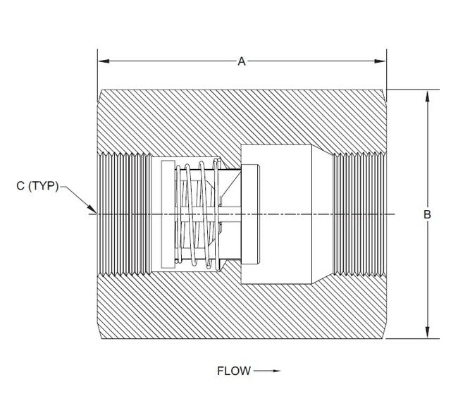 High-Pressure Check Valve - 1/2" NPT, 0.125 psi Cracking Pressure, R1 Style - Image 2