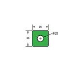 Red Urethane Die Pad with Steel Retainer - B2525H-90A - Image 1