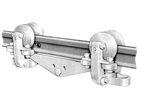 US Monorail 1500 lb Capacity Four Wheel Trolley with Side Roller - Image 1