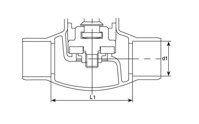Globe Class 150 Bronze Valve - Solder End, 1 inch - Image 1
