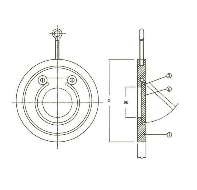 DIN PN16 Bronze Swing Check Valve, Wafer Style Short - Image 2