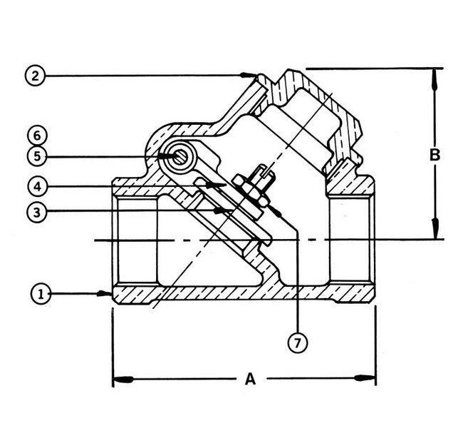 Check IB944 Horizontal Swing Valve - Bronze, Threaded Ends - Image 2