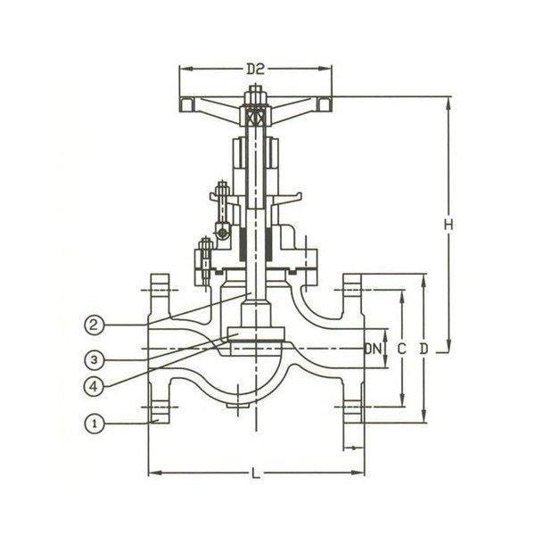 PN 160 Cast Steel Globe Regular Valve with DIN Flanges - Image 1