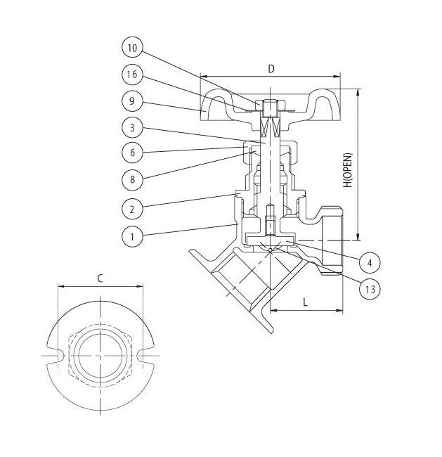 Brass Angle Sillcock with No Kink Valve 125 PSI - 3/4 inches - Image 2