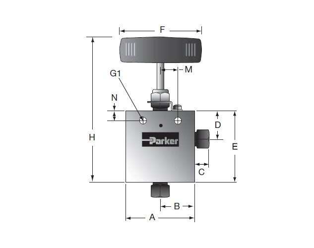 Parker MAN Series 2-Way Angle Valve with MPI™ Connection - Image 2