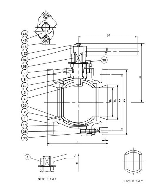Cast Iron Ball Valve Class 125 - Flat Face Flanged Ends - Image 1