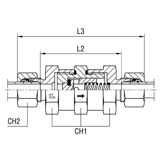 Equal Non Return Valve with B4 Ring - Hydraulic Check Valve - Image 2