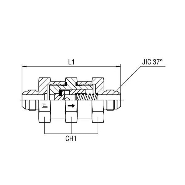 Equal Non Return Valve - Standard Body, DIN Hydraulic Check Valve - Image 1