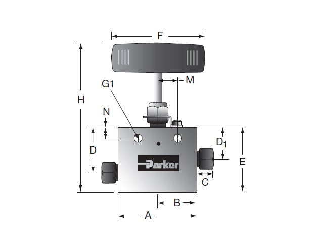 Parker MAN Series 2-Way Straight Valve, 1/2 MPI Connection, 15000 psi - Image 2