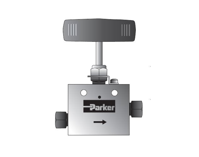 Parker MAN Series 2-Way Straight Valve, 1/2 MPI Connection, 15000 psi - Image 1