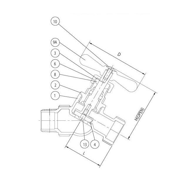 Brass Angle Sillcock with No Kink Valve 125 PSI - Image 2