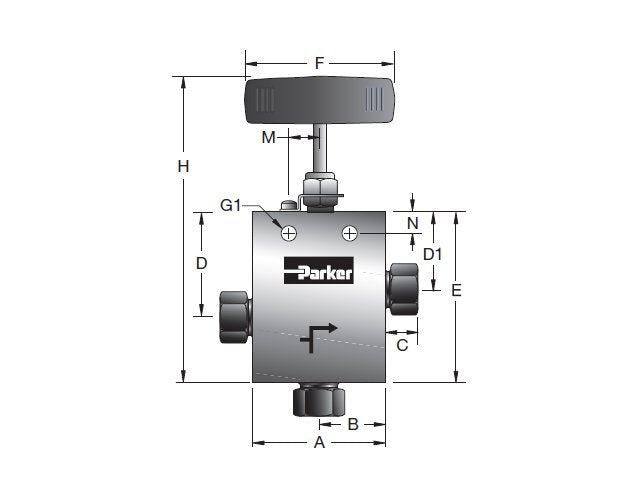 Parker MAN Series 3-Way/2 On-Pressure Valve with MPI™ Connection - Image 2