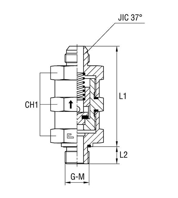 Male Stud Non Return Valve with Elastomer Seal - Hydraulic Check Valve - Image 1