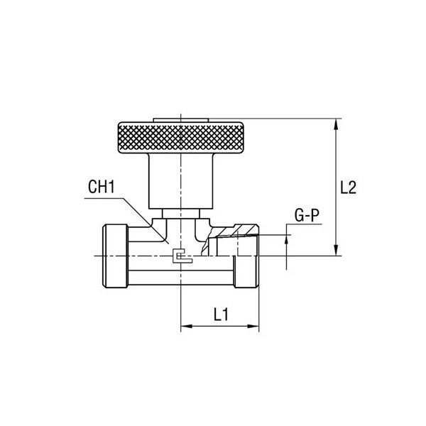 Stainless Steel 1/2" Female Tee Needle Valve Thread NPT - Image 1