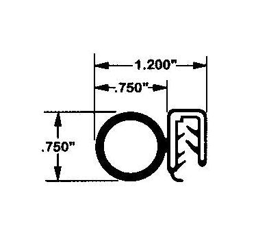 Dual Durometer Trim Seals with Flexible Wire Cord - 25 ft Roll - Image 2