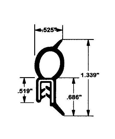 Dual Durometer EDPM Rubber Trim Seals with Steel Core - Image 2