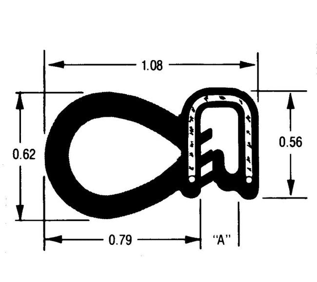 Dual Durometer Trim Seals with Flexible Wire Cord - 25 ft Roll - Image 2