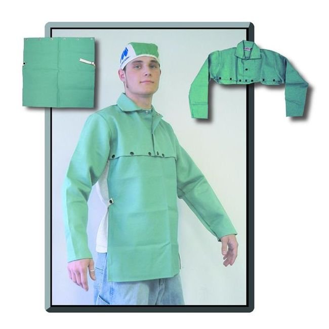Weldmark Green Cotton Duck & Leather Cape Sleeve, Extra Large - Image 1