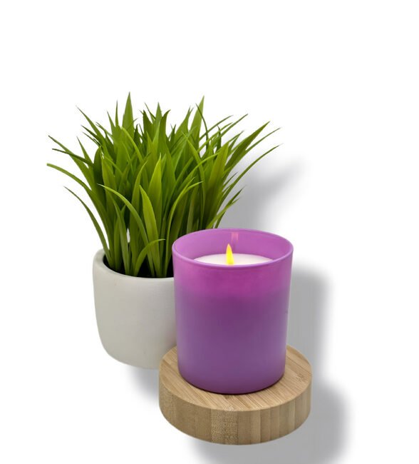 Purple Wood Closure Scented Candle in Glass Tumbler (11 oz) - Wholesale - Image 2