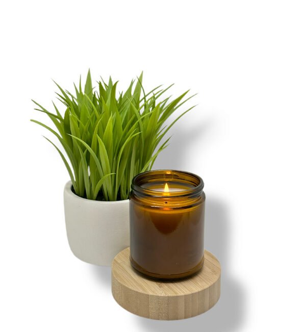 Bulk 9oz Amber Jar Scented Candle with Metal Lid - Image 4