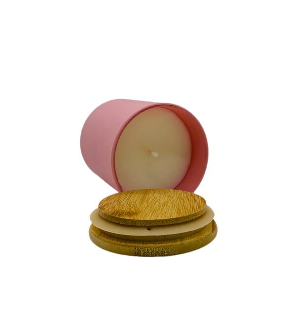 11oz Pink Private Label Scented Candle in Glass Tumbler - Image 3