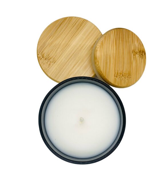 Premium 11 oz Black Wood Closure Scented Candle in Glass Tumbler - Image 4