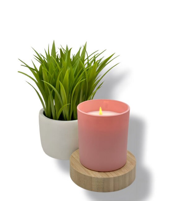 Pink Glass Wholesale Candle - Fresh Cut Rose, Vanilla Marshmallow, Apple Cinnamon, Aloha Kiwi, Jasmine Fragrances - Image 4