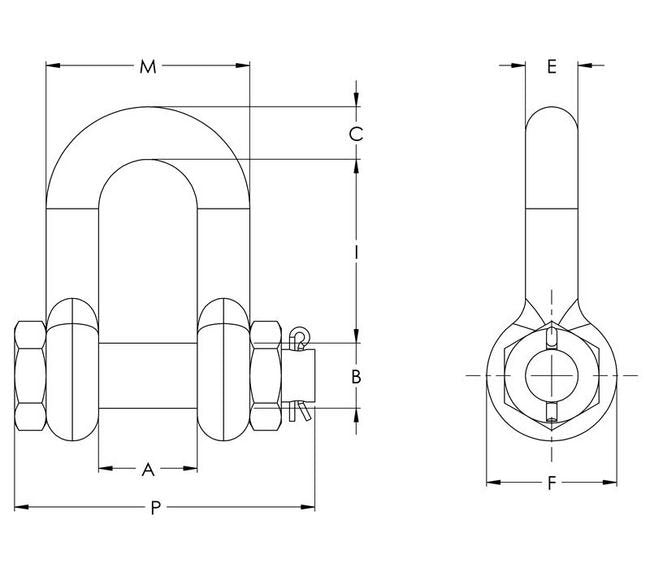 2 Inch Bolt Type Dee Shackles Hot Dip Galvanized - Image 2