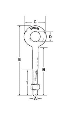 Chicago Drop Forged Machine Thread Eye Bolt - Image 2