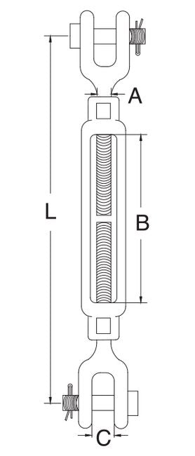 Forged Stainless Steel T316 Jaw & Jaw Turnbuckle - Image 2