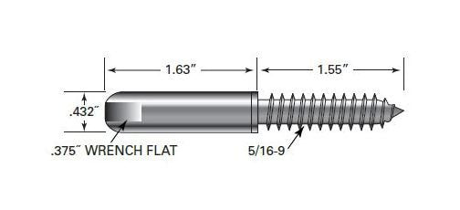 Push-Lockâ„¢ Stop End Fittings for Wood Posts - Swageless 1/8'' - Image 2