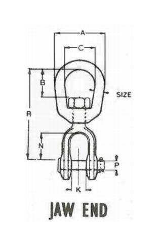 Heavy-Duty Swivel Jaw & Eye 5/8" - 5,200 lbs WLL HDG - Image 2